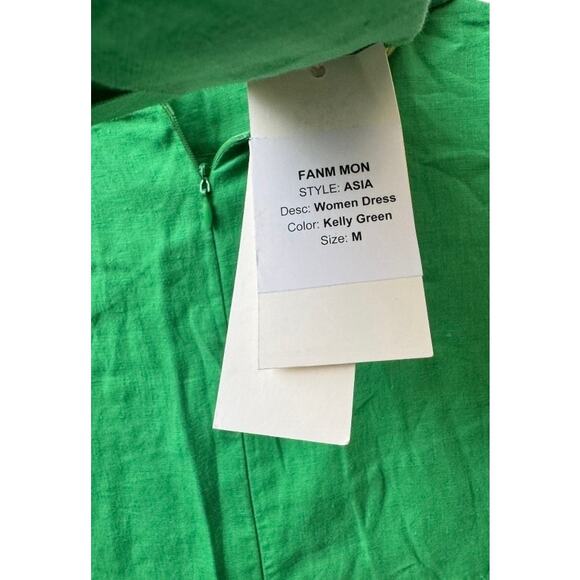Fanm Mon Asia Embroidered Maxi Dress Size Medium/Green - Picture 5 of 6